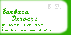 barbara daroczi business card
