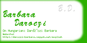 barbara daroczi business card